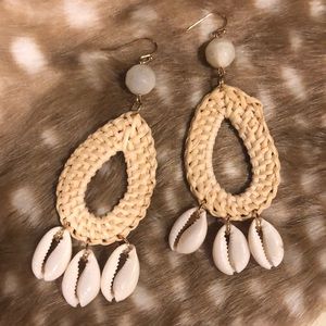Rattan Puka Shell Earrings